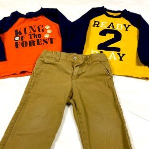 Gymboree boys bundle - Two long sleeve shirts and pants set size 18-24 months